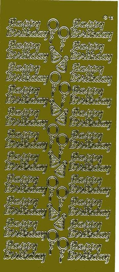 Happy Birthday - Gold (ref 13)